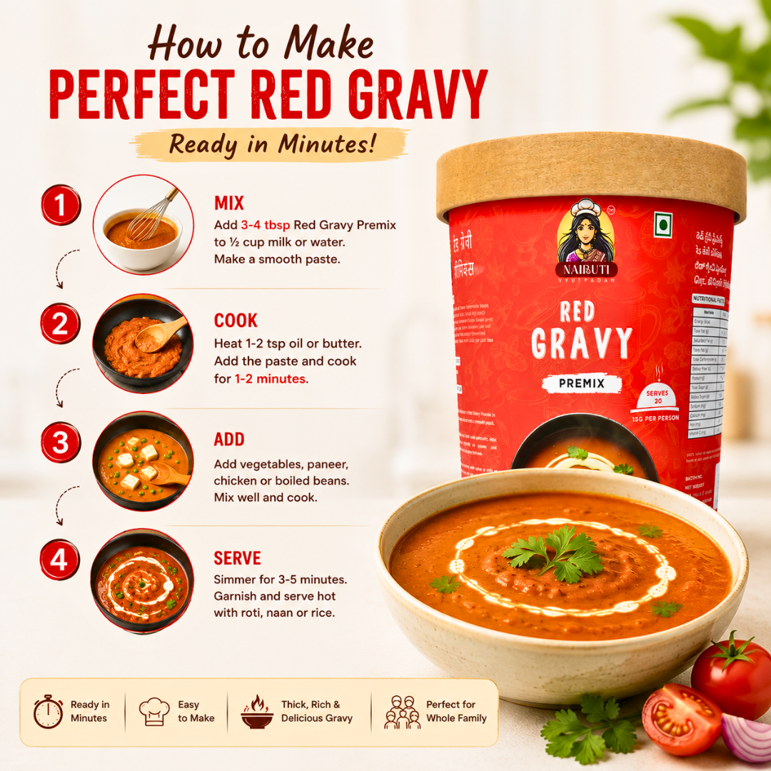 Red: Restaurant Style Red Gravy Premix | Made for Paneer, Veg & Curry Recipes | Red Gravy Premix
