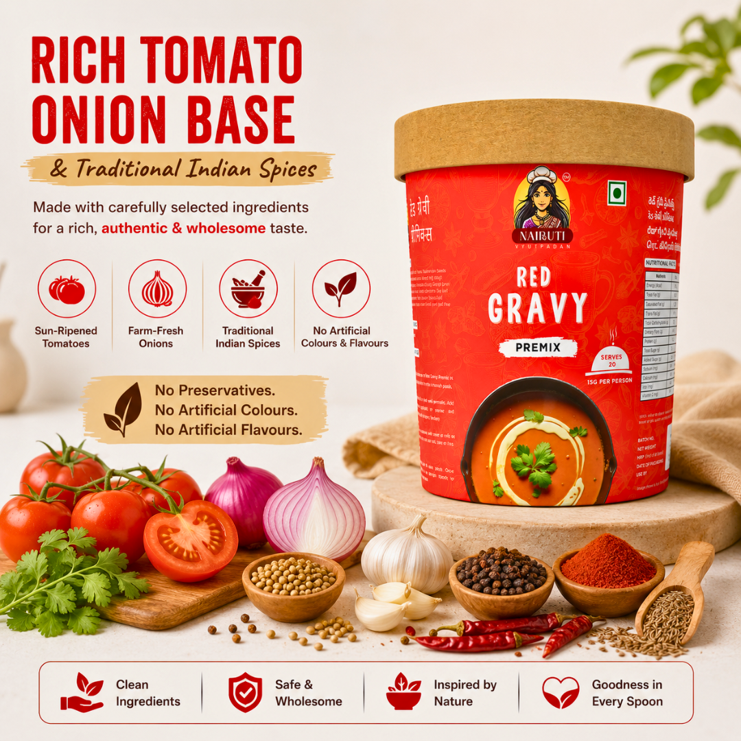 Red: Restaurant Style Red Gravy Premix | Made for Paneer, Veg & Curry Recipes | Red Gravy Premix
