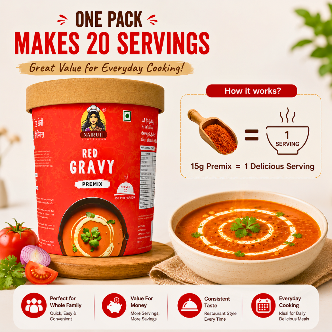 Red: Restaurant Style Red Gravy Premix | Made for Paneer, Veg & Curry Recipes | Red Gravy Premix