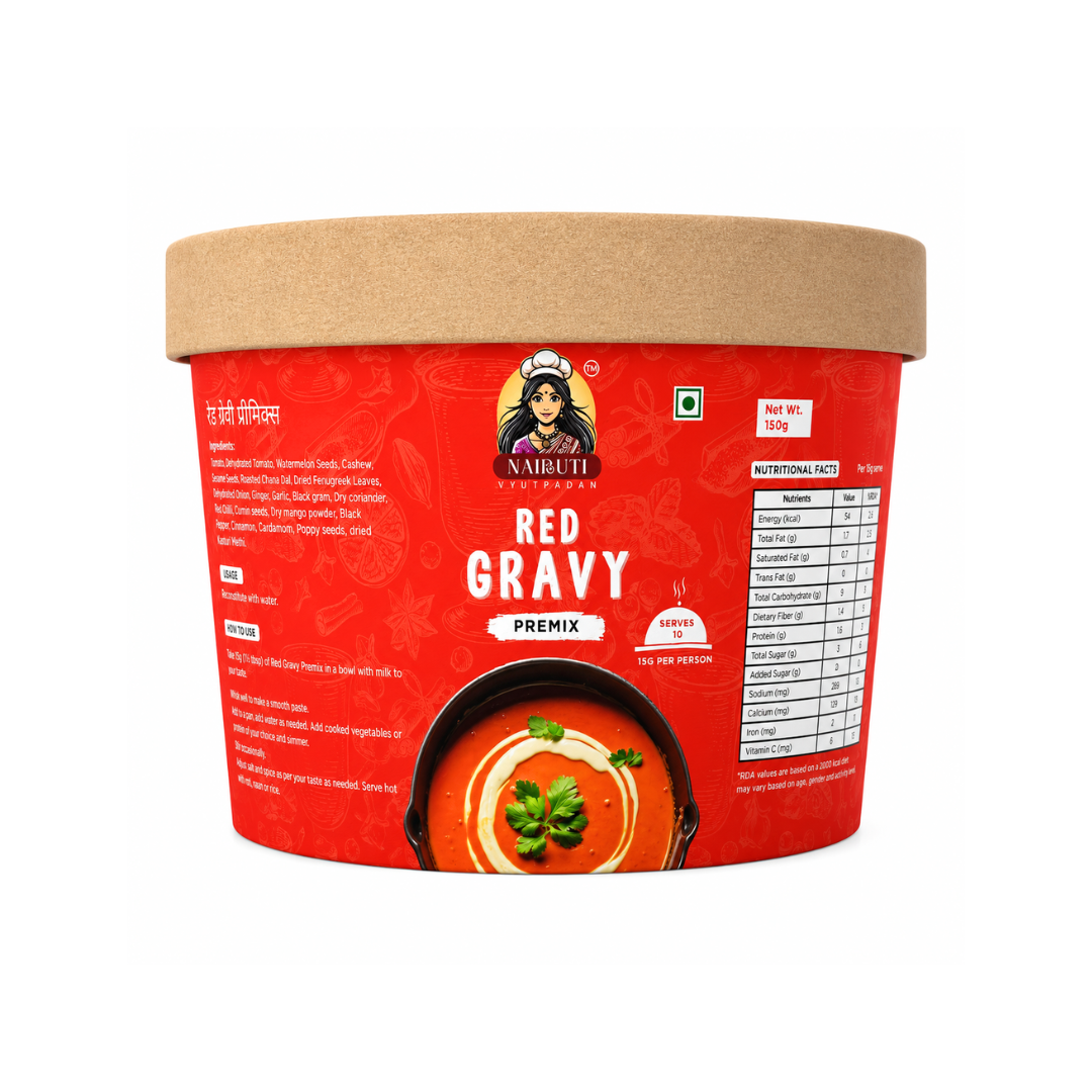 Red: Restaurant Style Red Gravy Premix | Made for Paneer, Veg & Curry Recipes | Red Gravy Premix