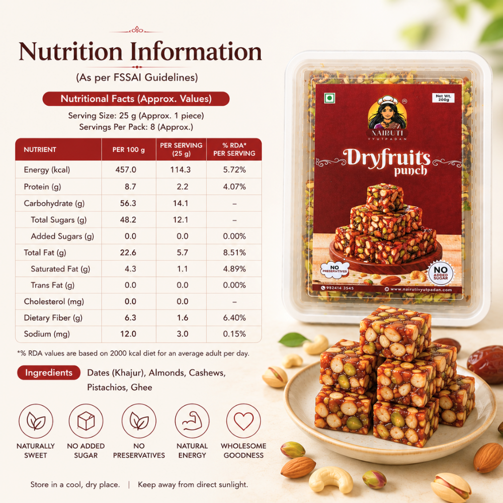 Premium Dry Fruits Punch | Khajoor Paak | Traditional Date & Dry Fruit Sweet