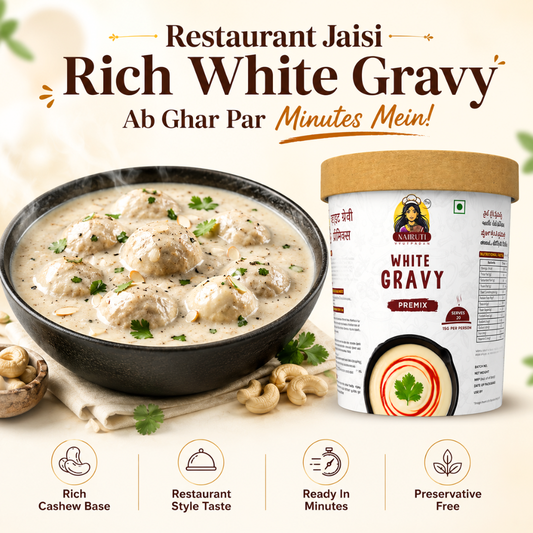 White: Creamy White Gravy Premix | Made for Paneer, Korma & Veg Curry Recipes