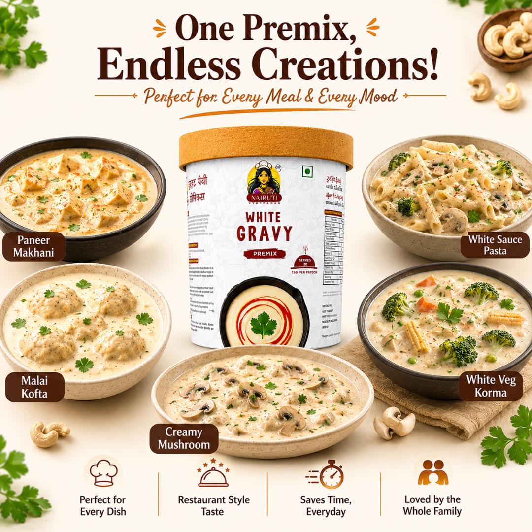 White: Creamy White Gravy Premix | Made for Paneer, Korma & Veg Curry Recipes