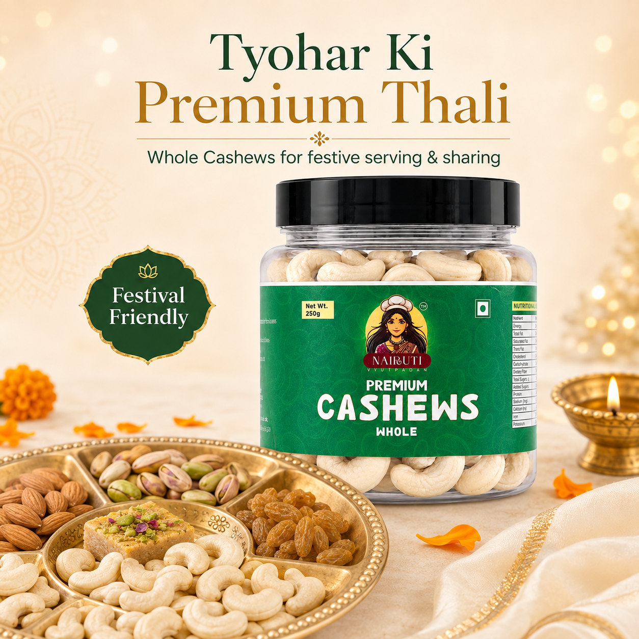 Jumbo Cashew W240 Nuts 500g | Premium Whole Kaju