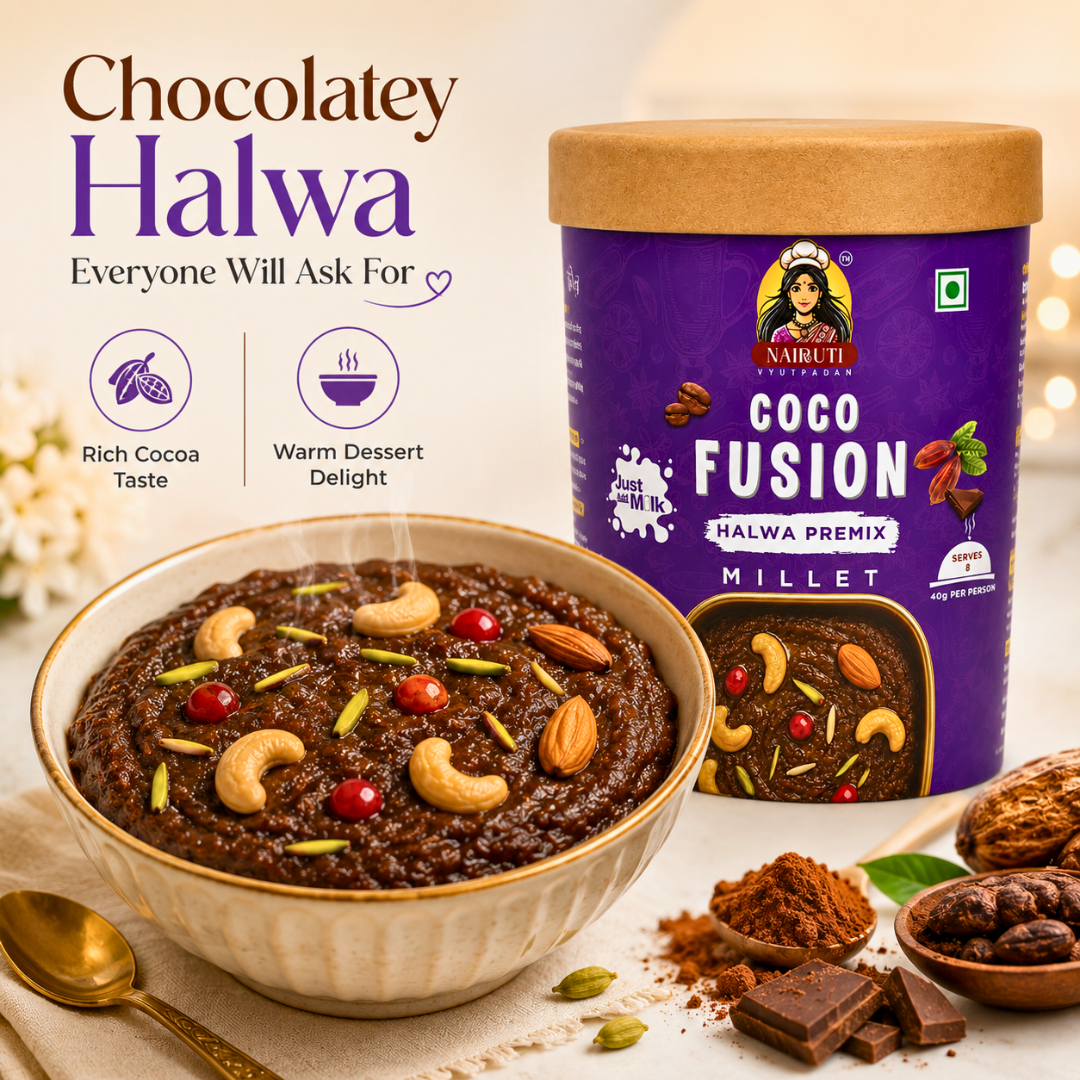 Coco Millet Halwa Premix | Instant Chocolate Dessert Mix | Serves 8