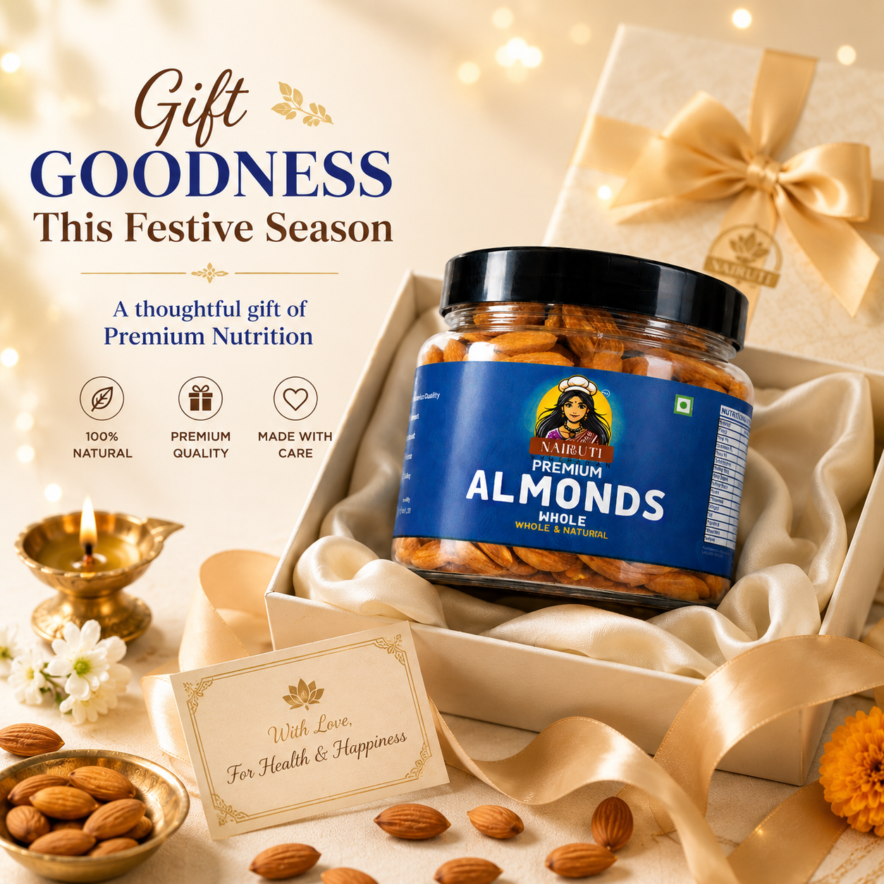 Premium Almonds 500g | Whole Crunchy Badam