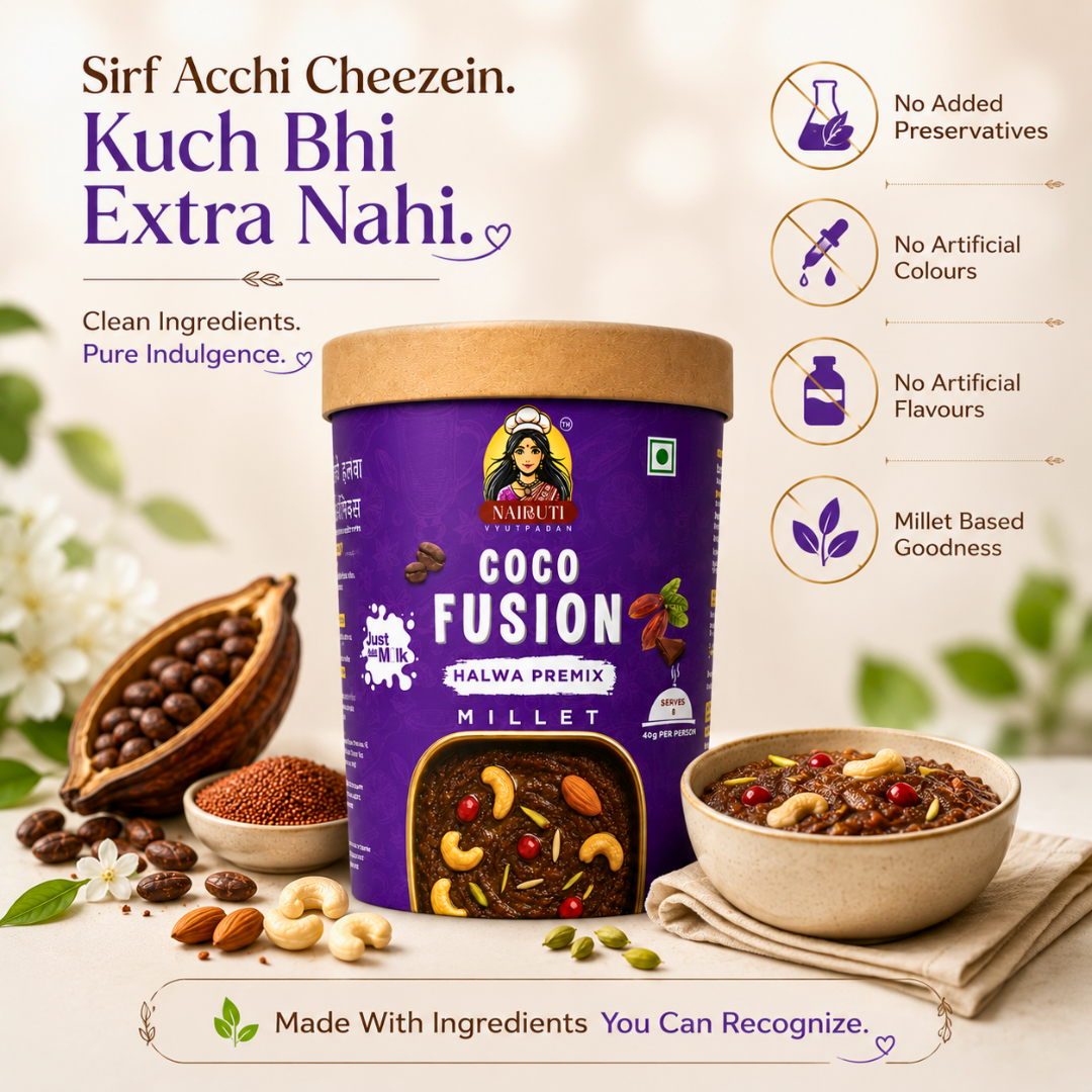 Coco Millet Halwa Premix | Instant Chocolate Dessert Mix | Serves 8