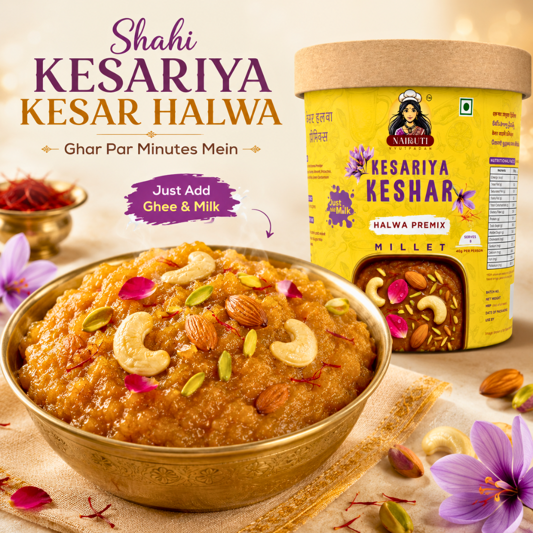 Keshar Millet Halwa Premix | Instant Saffron Dessert Mix | Serves 8