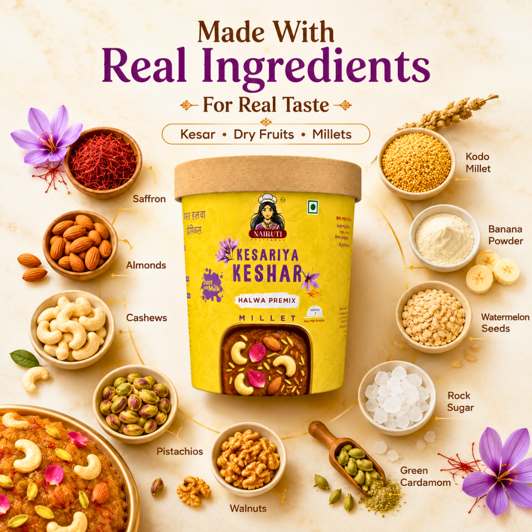 Keshar Millet Halwa Premix | Instant Saffron Dessert Mix | Serves 8