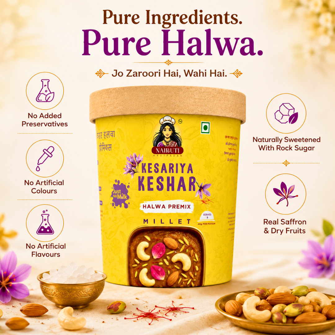 Keshar Millet Halwa Premix | Instant Saffron Dessert Mix | Serves 8