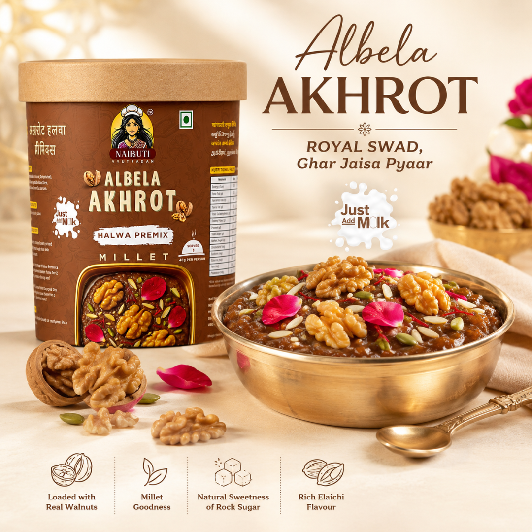 Akhrot Millet Halwa Premix | Instant Walnut Dessert Mix | Serves 8