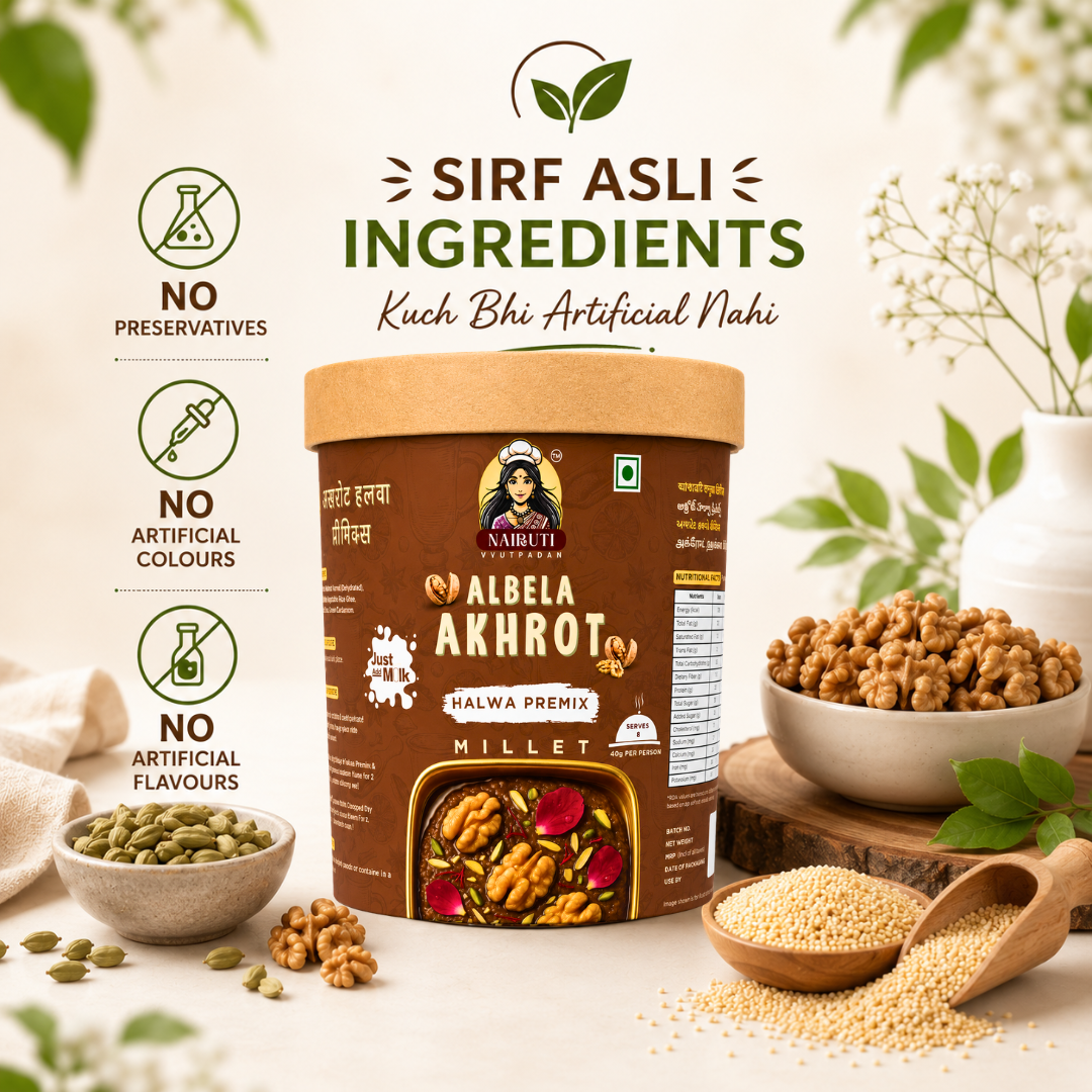 Akhrot Millet Halwa Premix | Instant Walnut Dessert Mix | Serves 8