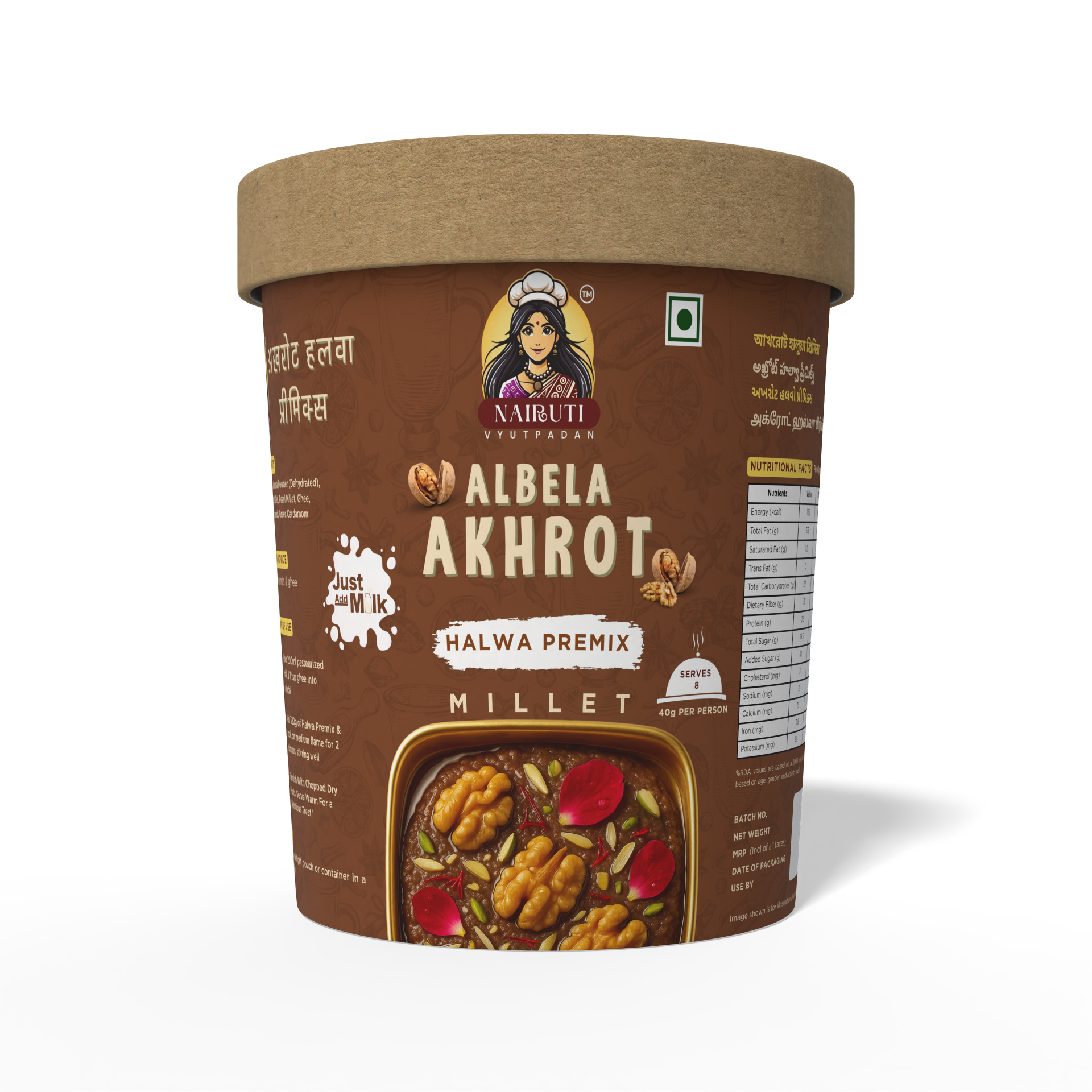 Akhrot Halwa Premix with Millet | Instant Indian Dessert Mix