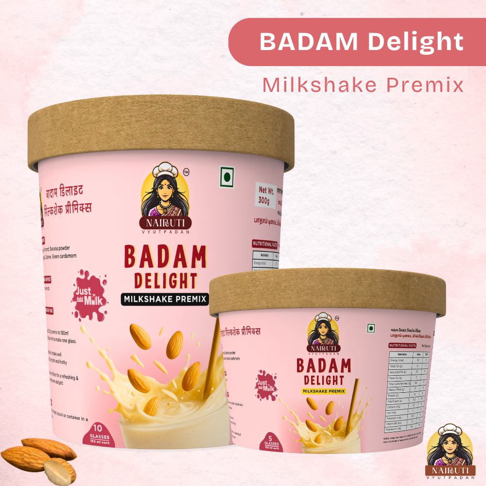 Badam Delight Milkshake Premix | Instant Almond Flavored Drink Mix