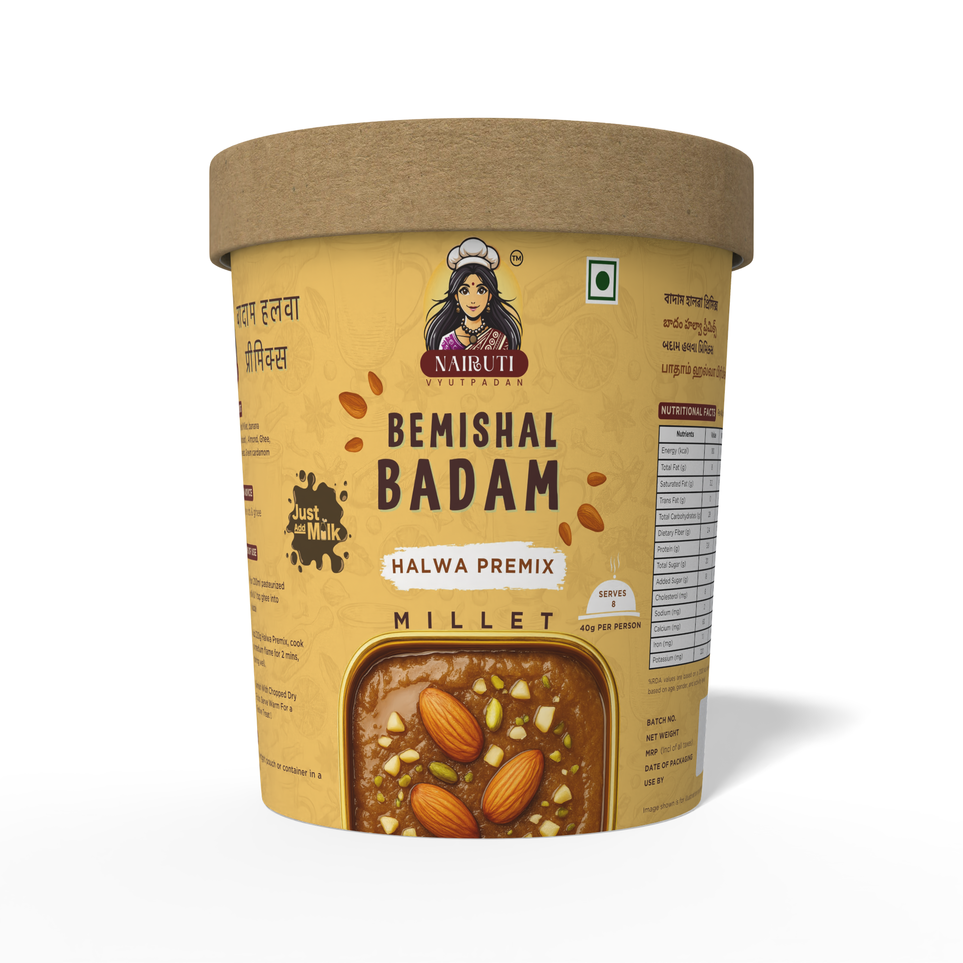 Badam Halwa Premix with Millet | Instant Almond Dessert Mix