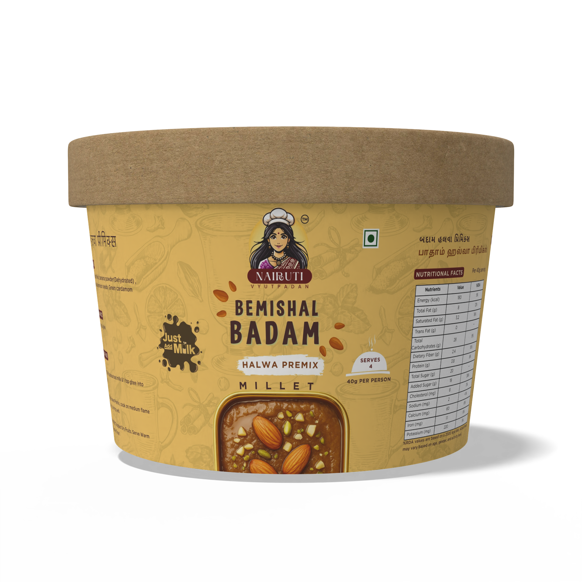 Badam Halwa Premix with Millet | Instant Almond Dessert Mix