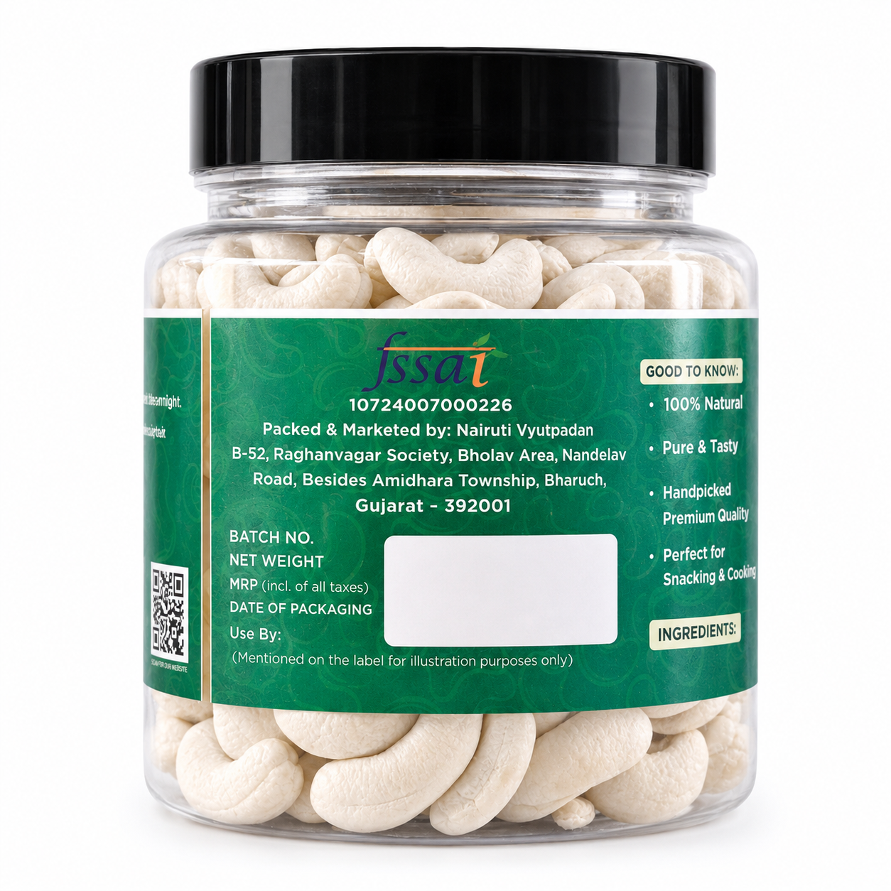 Jumbo Cashew W240 Nuts 500g | Premium Whole Kaju