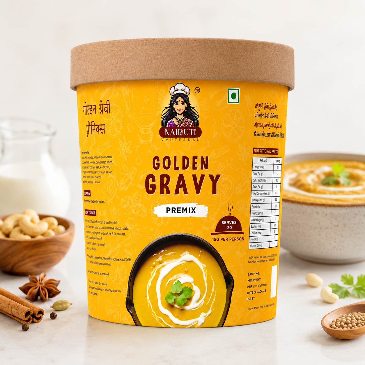 Golden Gravy Premix | Shahi Paneer, Veg Korma & Kofta Curry Base