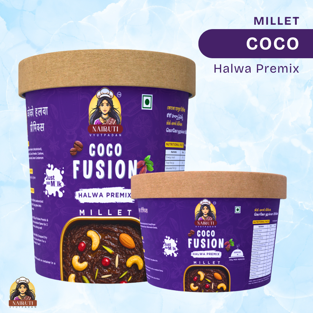 Coco Fusion Halwa Premix with Millet | Instant Chocolate Dessert Mix