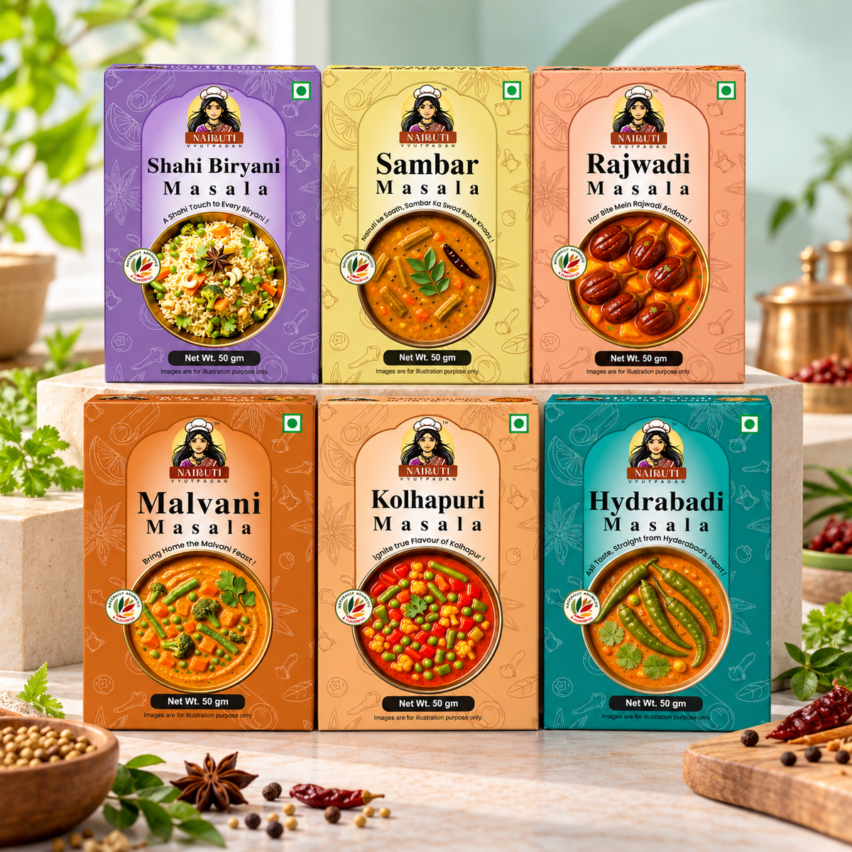 Nairuti Regional Box: all 6 regional masalas