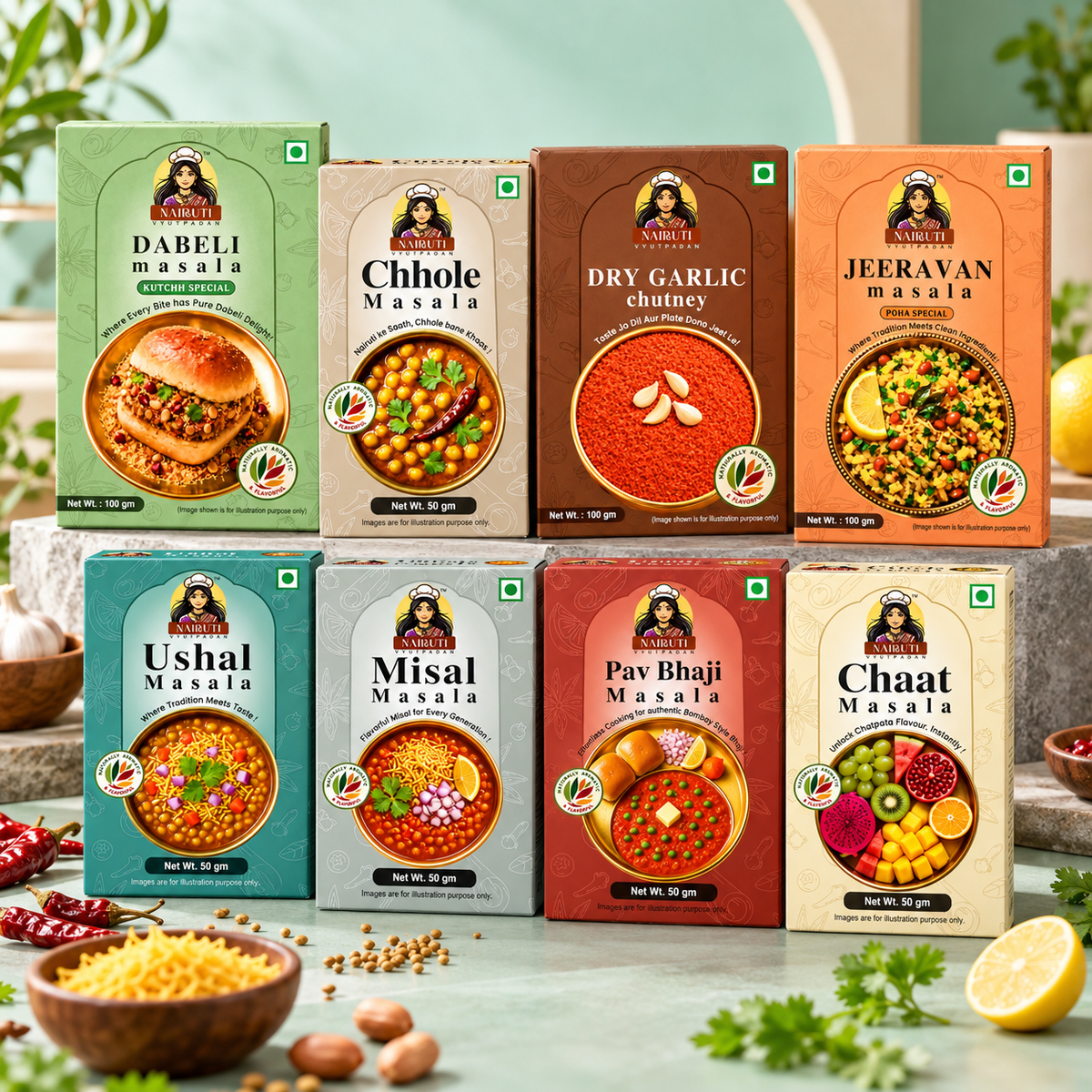 Nairuti Street Food Family Box: all 8 street masalas