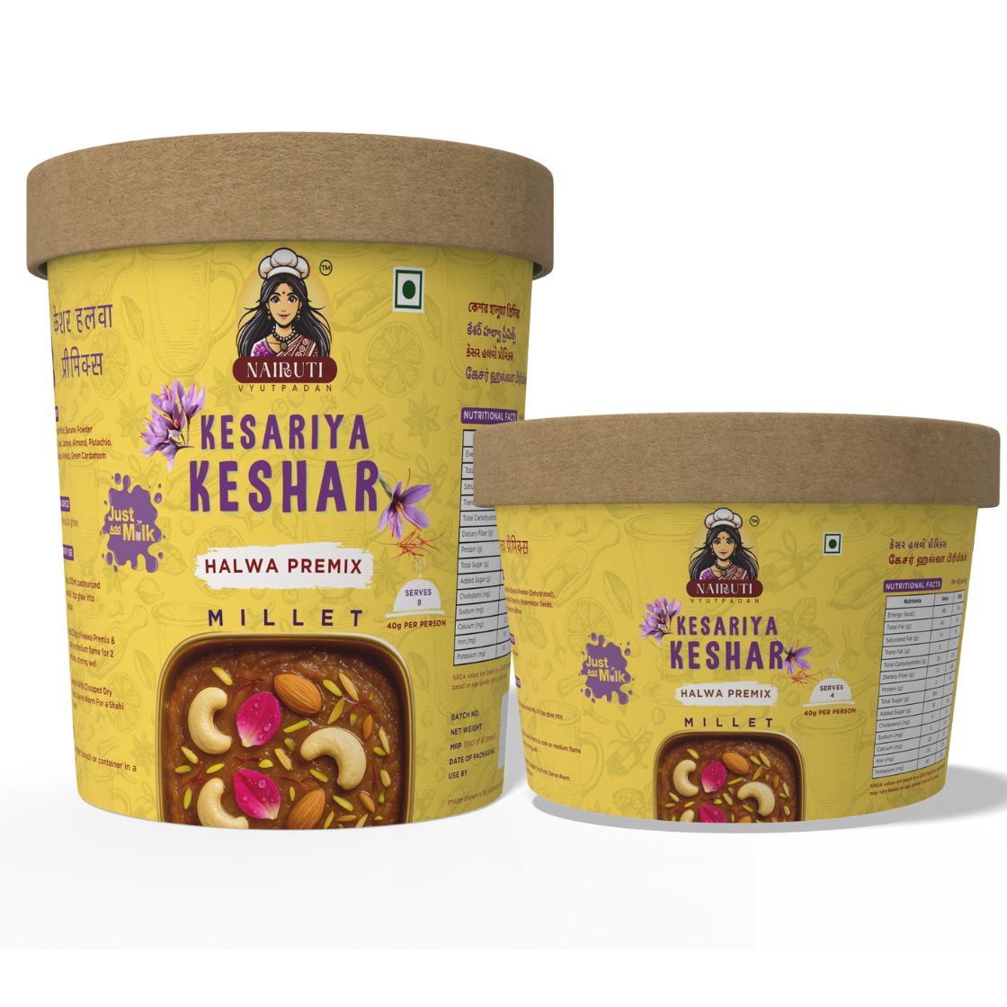 Kesariya Kesar Halwa Premix with Millet | Instant Saffron Dessert Mix