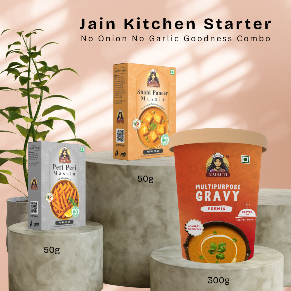 Jain Kitchen Starter Combo | Multipurpose Gravy Premix + Peri Peri Masala + Shahi Paneer Masala