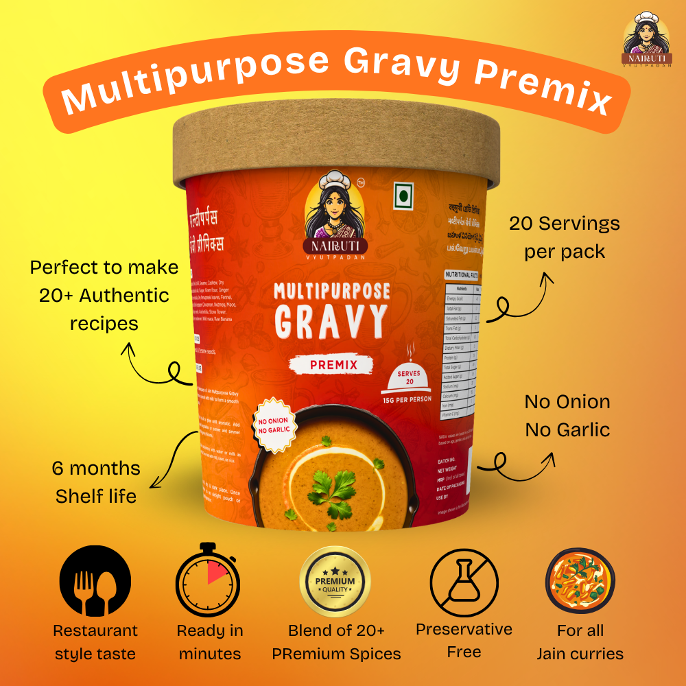 Multipurpose Gravy Premix (Jain) | Instant Curry Base Mix (No Onion No Garlic)