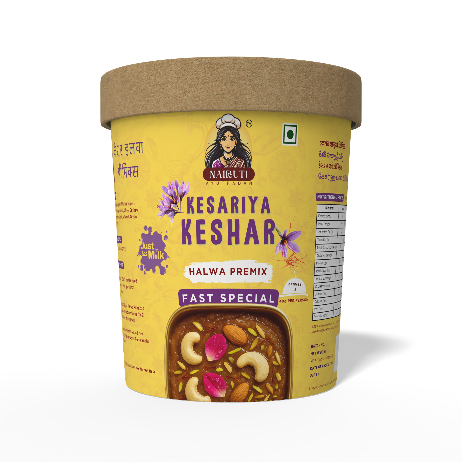 Kesariya Kesar Halwa Premix Fast Special | Instant Saffron Dessert Mix