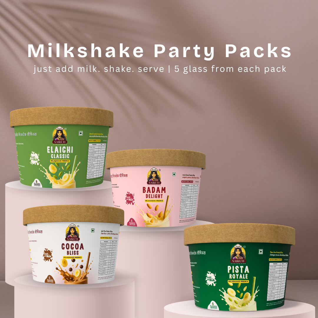Milkshake Party Pack Combo | Badam, Elaichi, Kaju & Cocoa Drink Mix