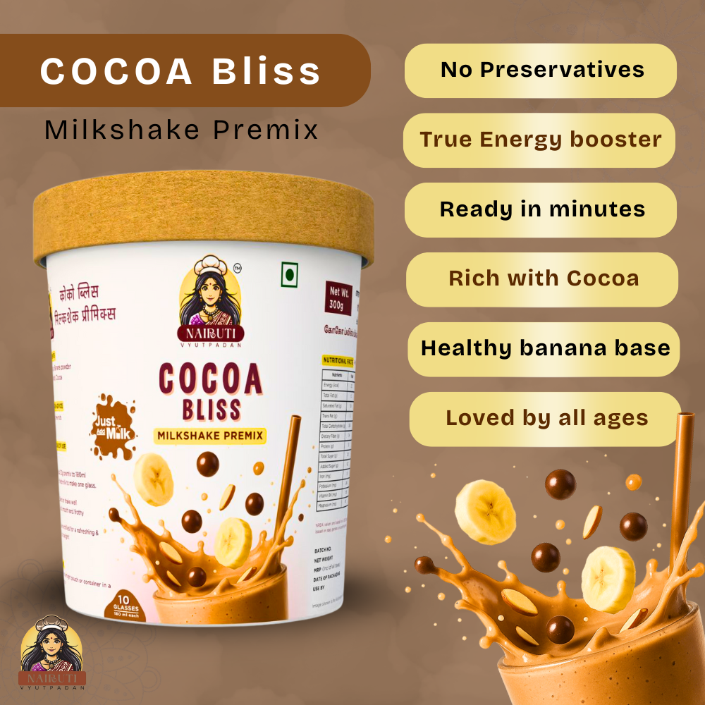 Cocoa Bliss Milkshake Premix | Instant Chocolate Drink Mix