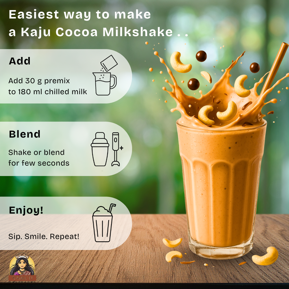 Kaju Cocoa Milkshake Premix | Instant Cashew Chocolate Drink Mix