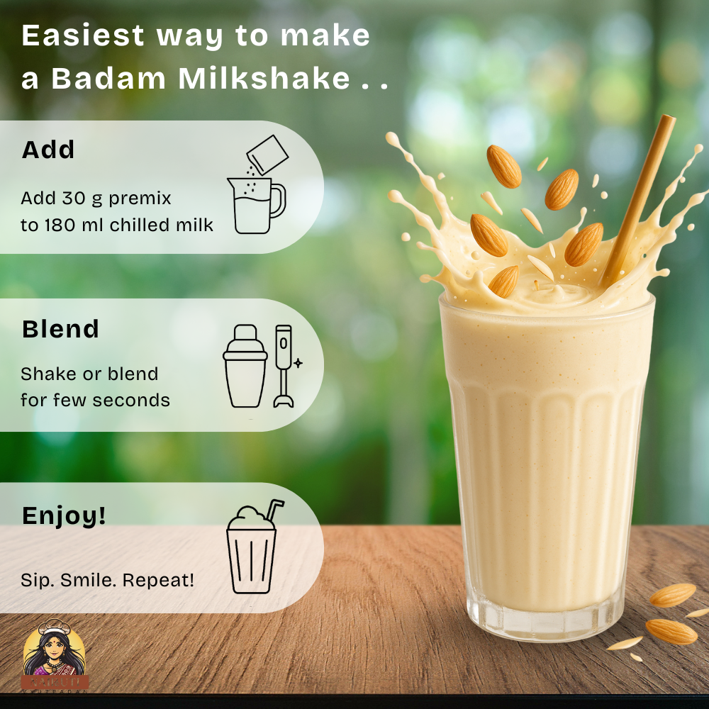 Badam Delight Milkshake Premix | Instant Almond Flavored Drink Mix