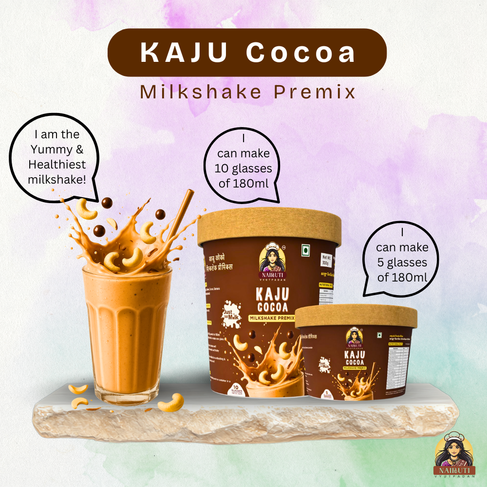 Kaju Cocoa Milkshake Premix | Instant Cashew Chocolate Drink Mix