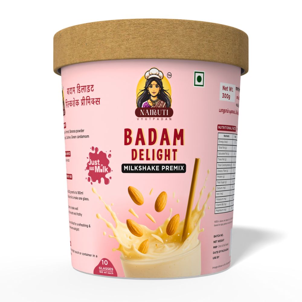 Badam Delight Milkshake Premix | Instant Almond Flavored Drink Mix