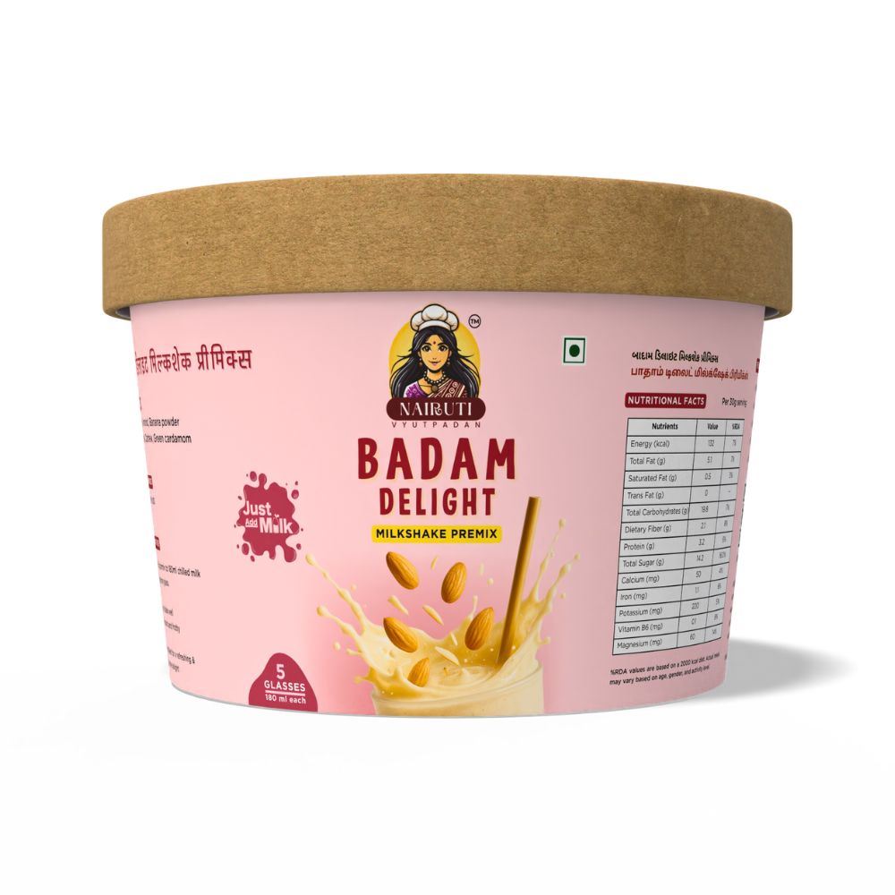 Badam Delight Milkshake Premix | Instant Almond Flavored Drink Mix