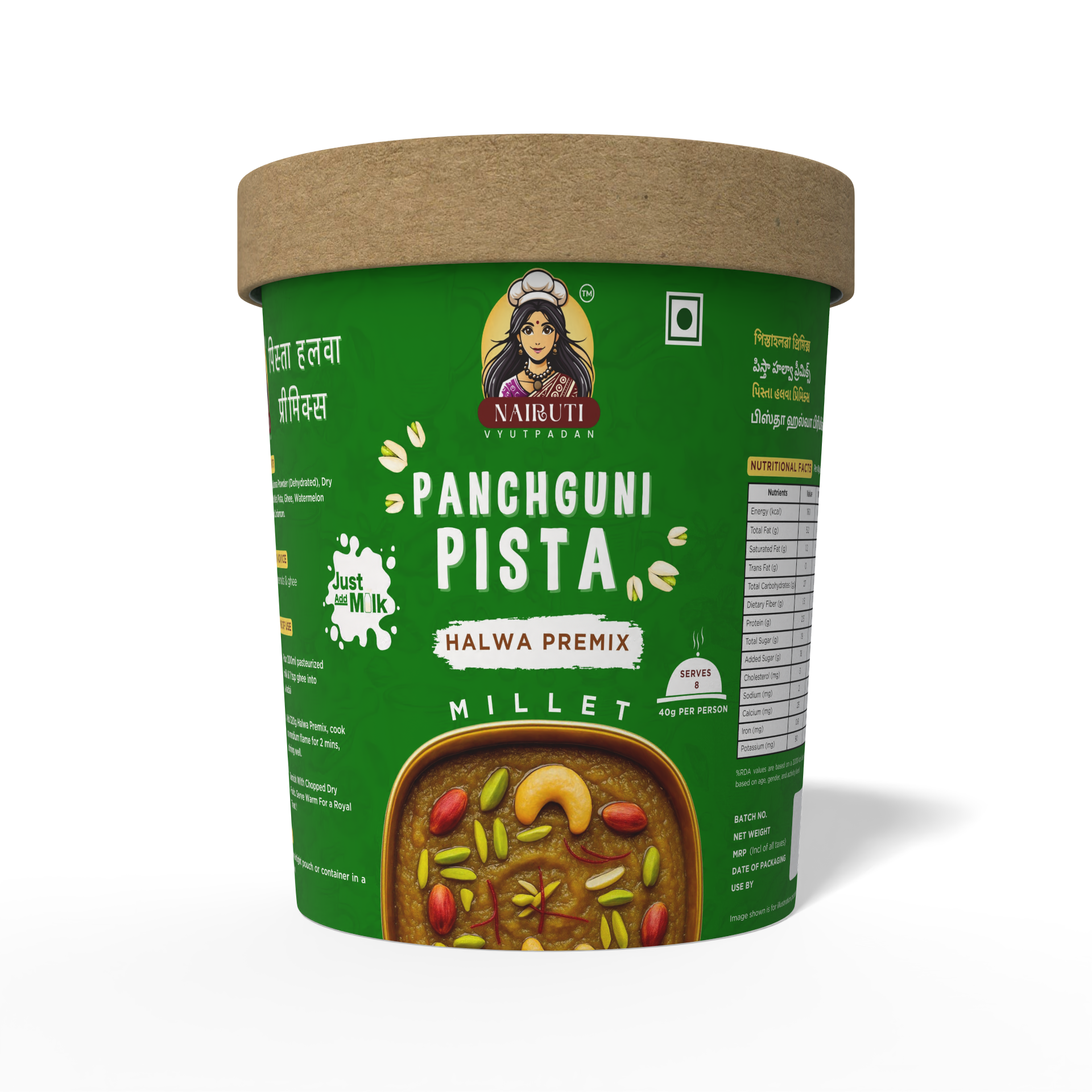 Pista Halwa Premix with Millet | Instant Pistachio Dessert Mix