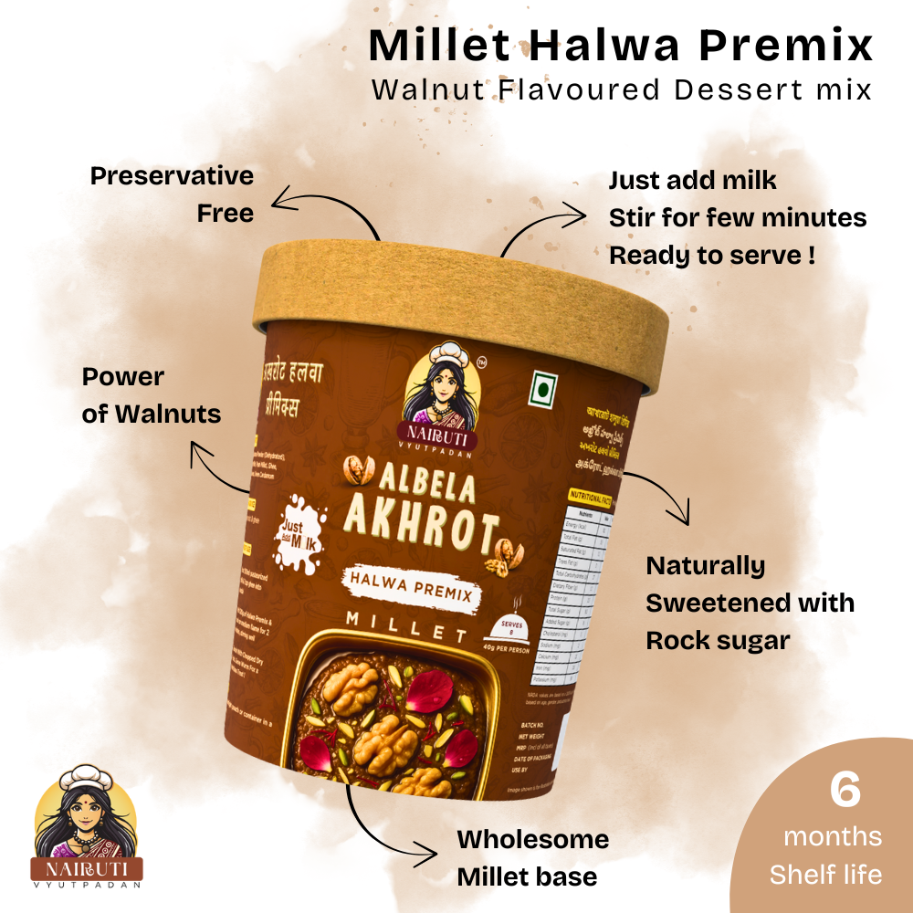 Akhrot Halwa Premix with Millet | Instant Indian Dessert Mix