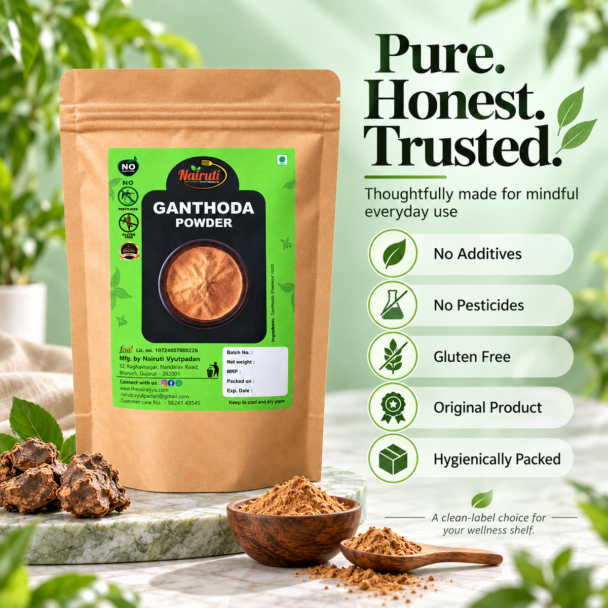 Pure Ganthoda Powder with no preservatives or artificial colours