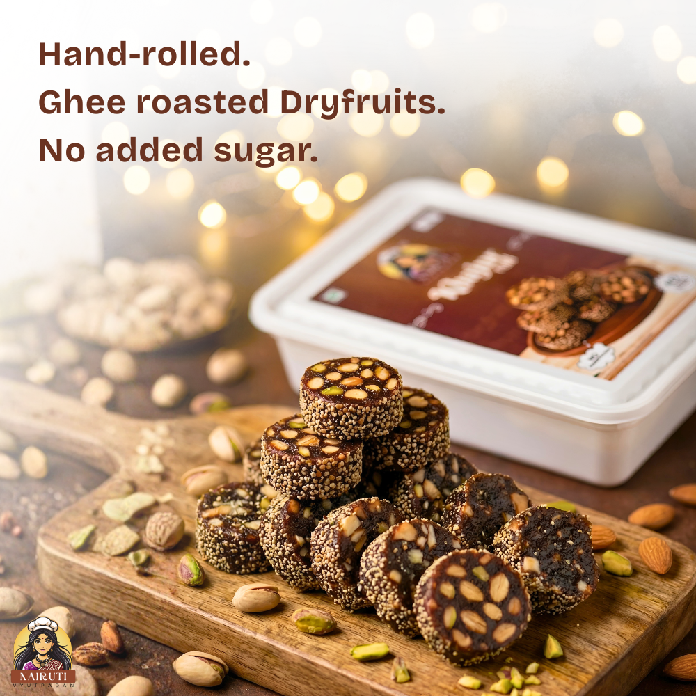 Khajur Roll | Premium Dates, Dryfruit & Poppy seeds | No Sugar Added | Healthy Energy Roll