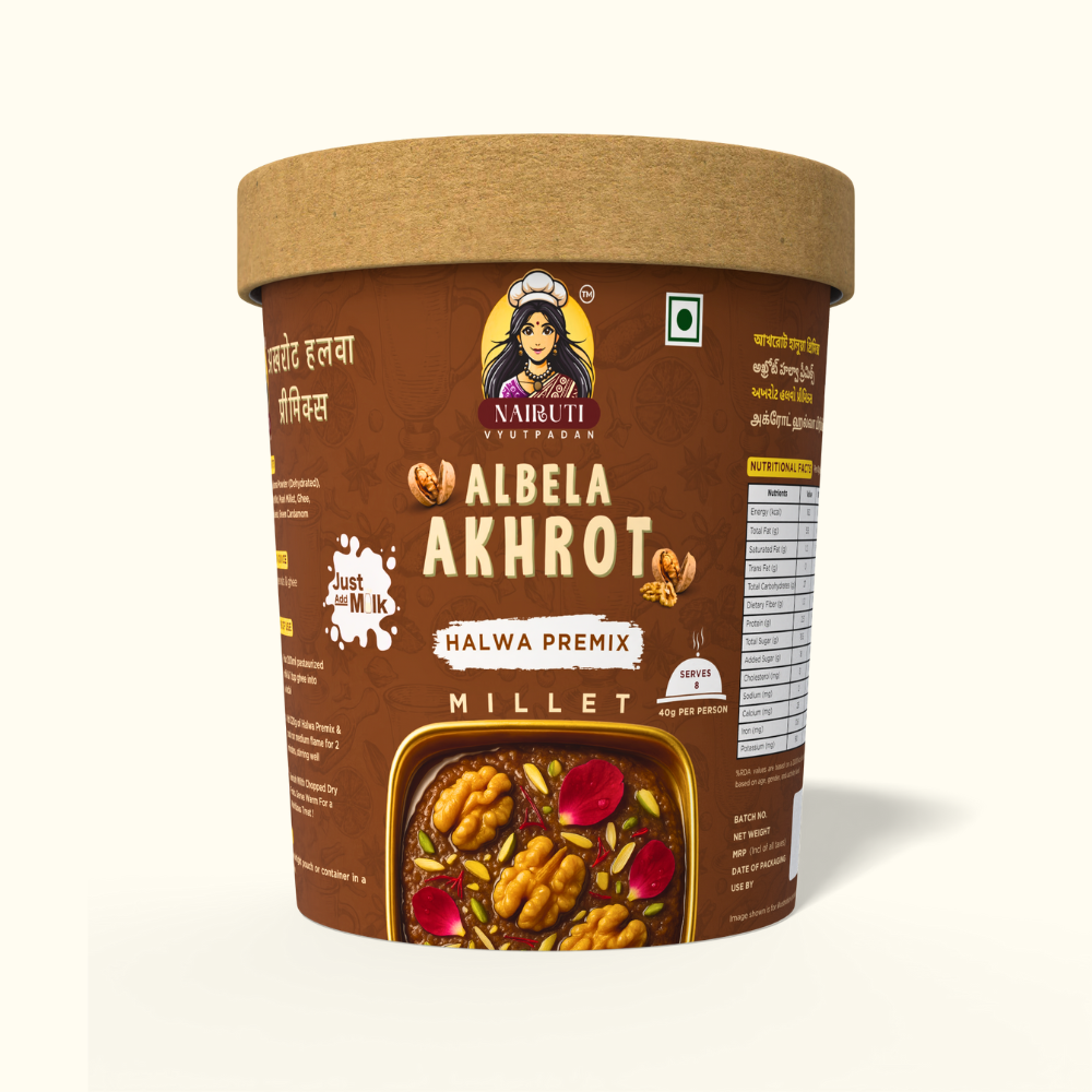 Akhrot Millet Halwa Premix | Nourishing Walnut Halwa Mix with Millet | Quick, Healthy & Rich Festive Dessert