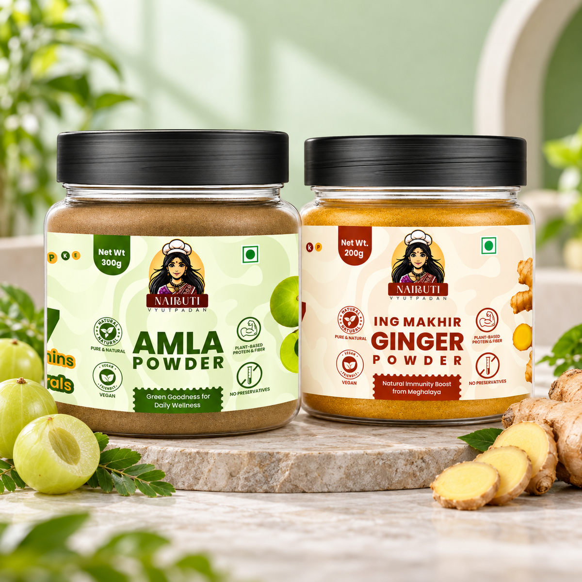 Amla and Ing Makhir Ginger powder duo