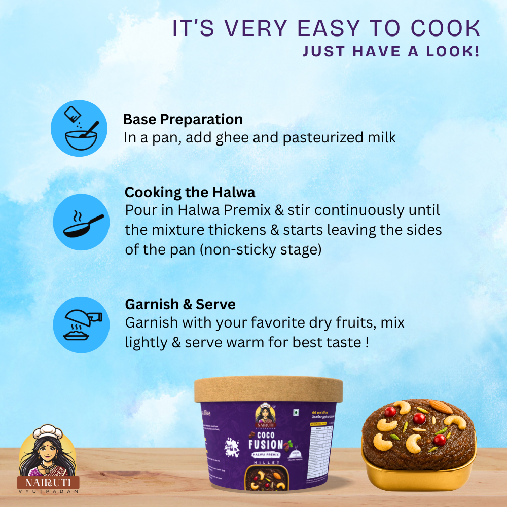 Coco Fusion Halwa Premix with Millet | Instant Chocolate Dessert Mix