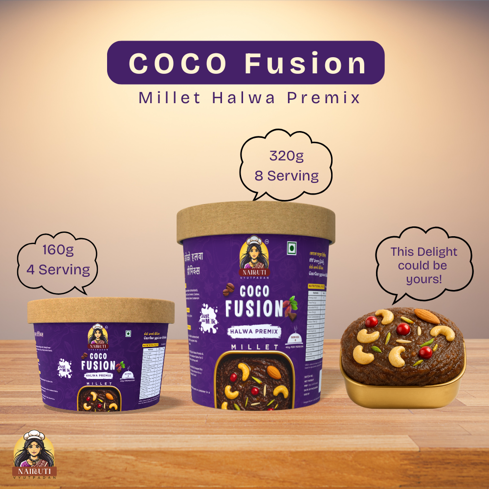 Coco Fusion Halwa Premix with Millet | Instant Chocolate Dessert Mix