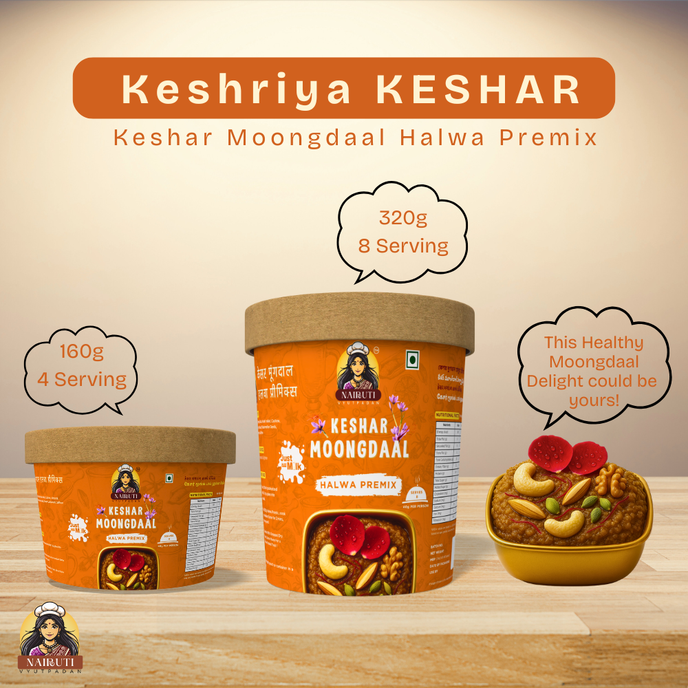 Kesar Moong Dal Halwa Premix | Instant Traditional Indian Dessert Mix