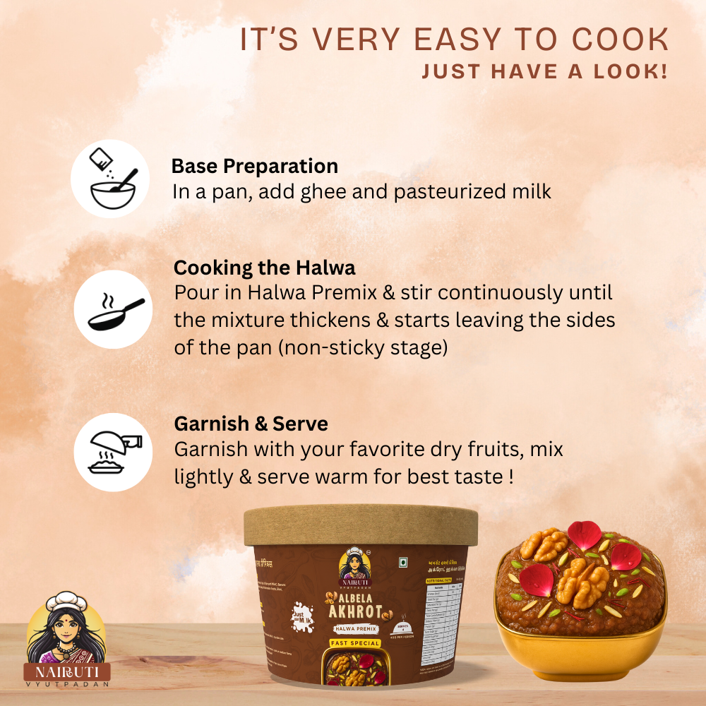 Akhrot Halwa Premix Fast Special | Instant Walnut Dessert Mix