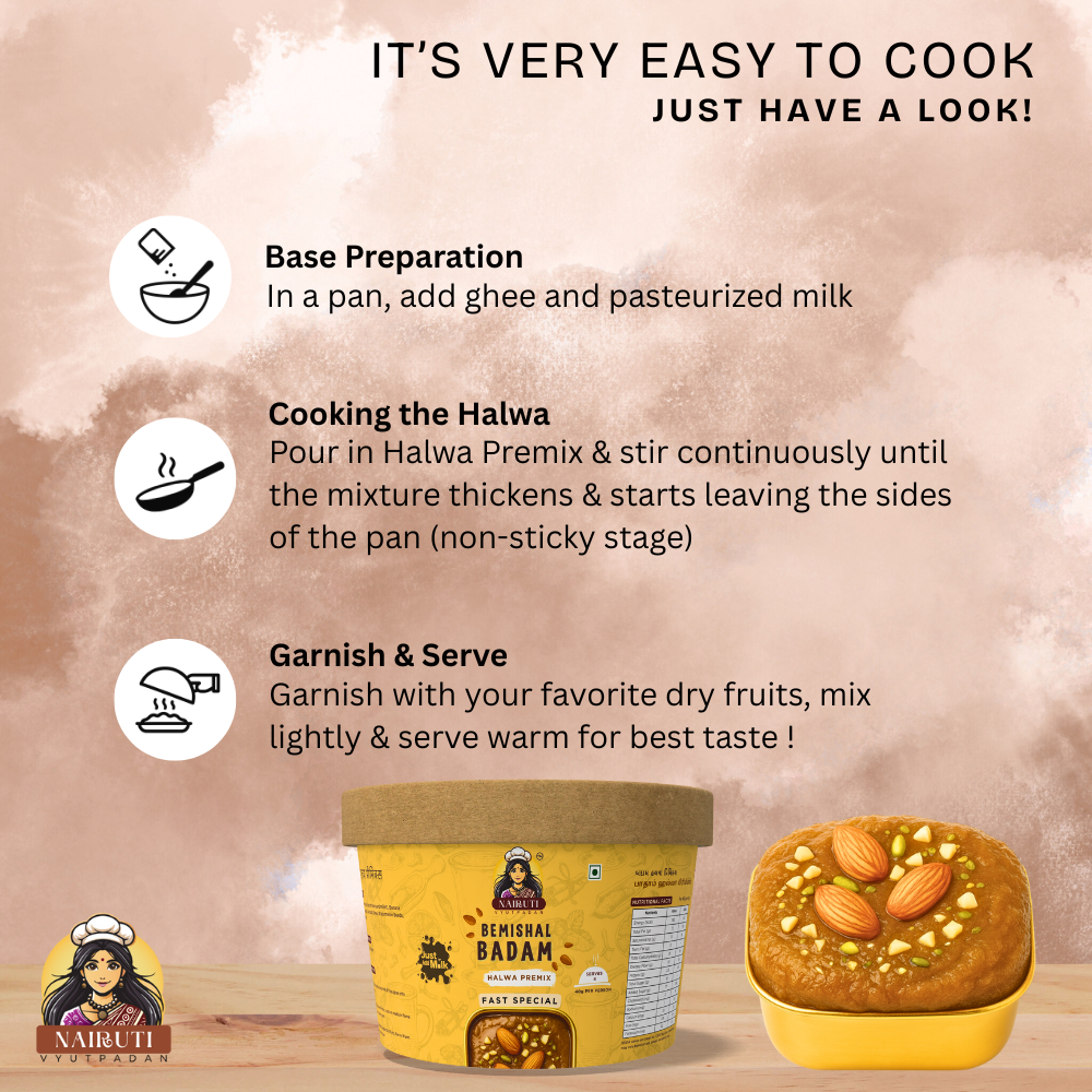 Badam Halwa Premix Fast Special | Instant Almond Dessert Mix
