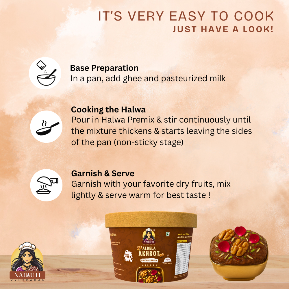 Akhrot Halwa Premix with Millet | Instant Indian Dessert Mix