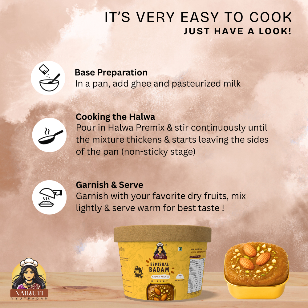Badam Halwa Premix with Millet | Instant Almond Dessert Mix