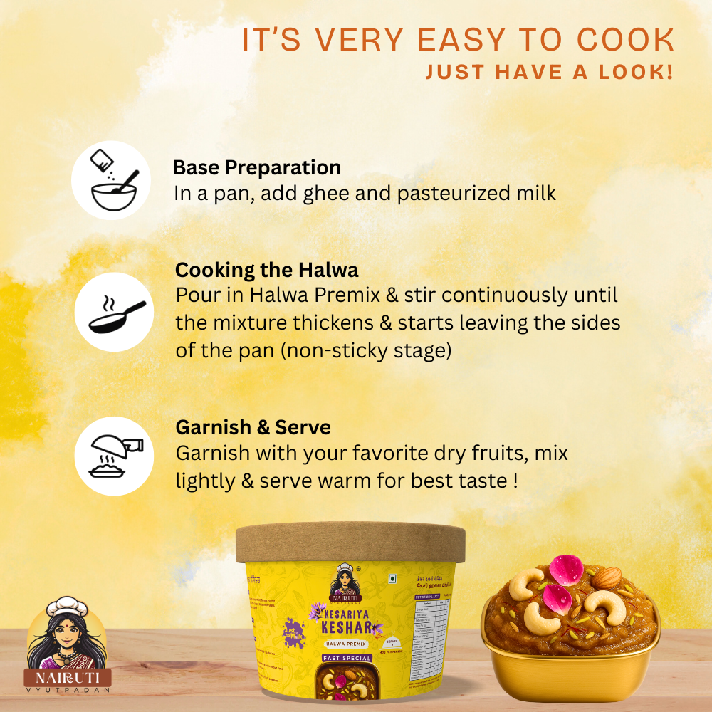 Kesariya Kesar Halwa Premix Fast Special | Instant Saffron Dessert Mix